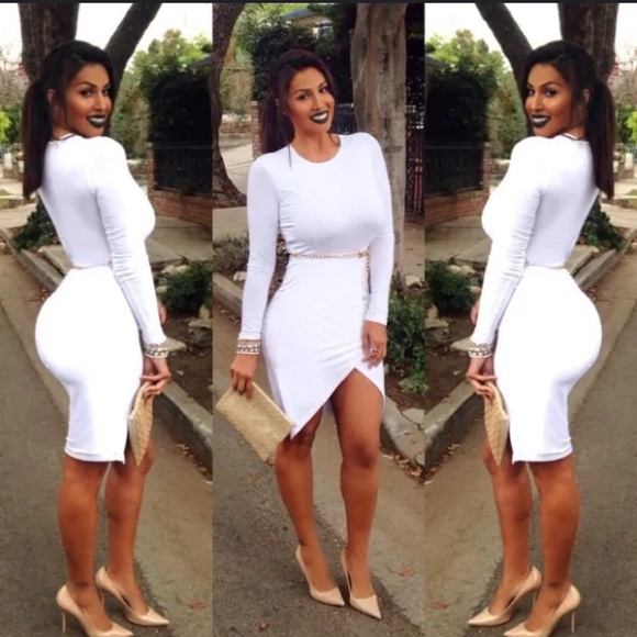 Sexy ASOS Stretch White Bodycon Women's Dress Summer Party Cocktail Size 6 - Picture 8 of 8